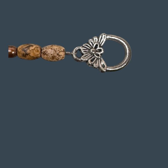 Wood Beaded Necklace Carved Mother of Pearl Hawaiian Lei Shell Flower Pendant 17 - Picture 5 of 7